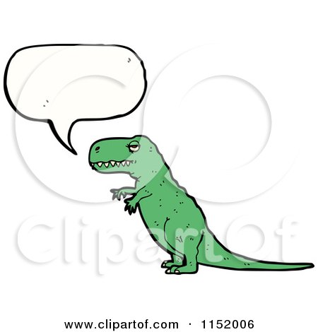 Cartoon of a Talking Tyrannosaurus Rex - Royalty Free Vector Illustration by lineartestpilot