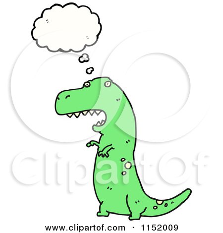 Cartoon of a Thinking Tyrannosaurus Rex - Royalty Free Vector Illustration by lineartestpilot