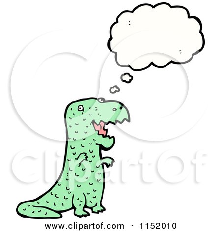 Cartoon of a Thinking Tyrannosaurus Rex - Royalty Free Vector Illustration by lineartestpilot