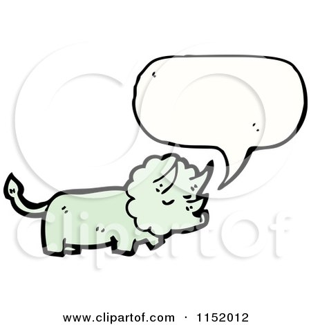 Cartoon of a Talking Triceratops - Royalty Free Vector Illustration by lineartestpilot