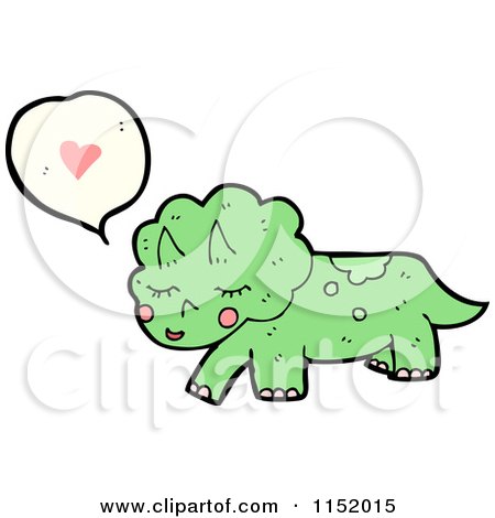 Cartoon of a Triceratops Talking About Love - Royalty Free Vector Illustration by lineartestpilot