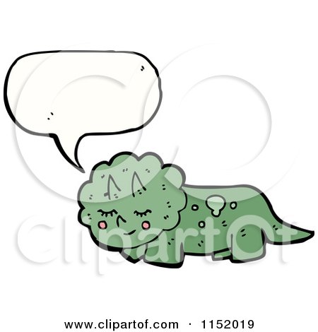 Cartoon of a Talking Triceratops - Royalty Free Vector Illustration by lineartestpilot