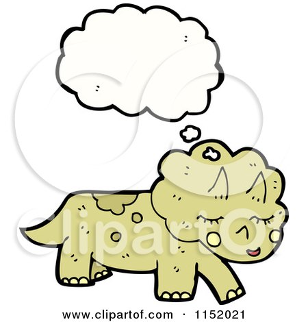 Cartoon of a Thinking Triceratops - Royalty Free Vector Illustration by lineartestpilot