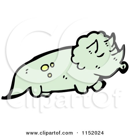 Cartoon of a Triceratops - Royalty Free Vector Illustration by lineartestpilot