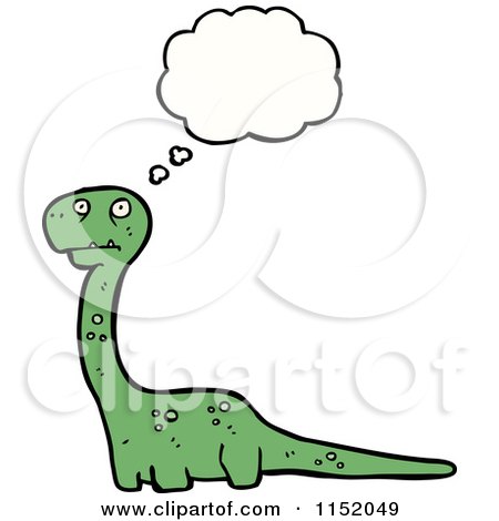 Cartoon of a Thinking Dinosaur - Royalty Free Vector Illustration by lineartestpilot