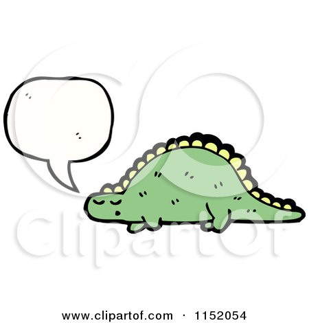 Cartoon of a Talking Dinosaur - Royalty Free Vector Illustration by lineartestpilot