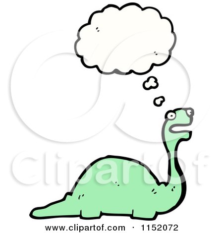 Cartoon of a Thinking Dinosaur - Royalty Free Vector Illustration by lineartestpilot