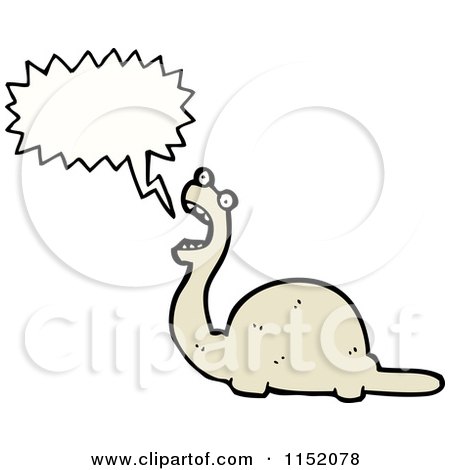 Cartoon of a Talking Dinosaur - Royalty Free Vector Illustration by lineartestpilot