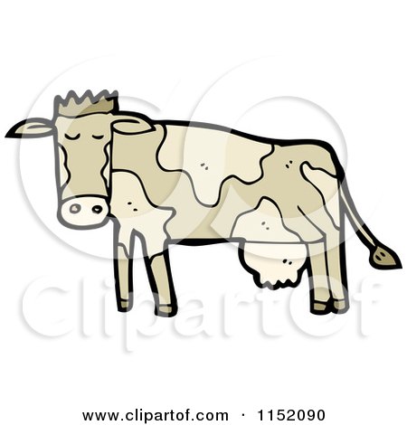 Cartoon of a Cow - Royalty Free Vector Illustration by lineartestpilot