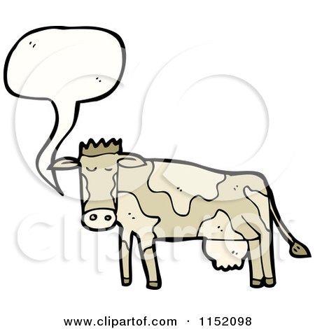 Cartoon of a Talking Cow - Royalty Free Vector Illustration by lineartestpilot