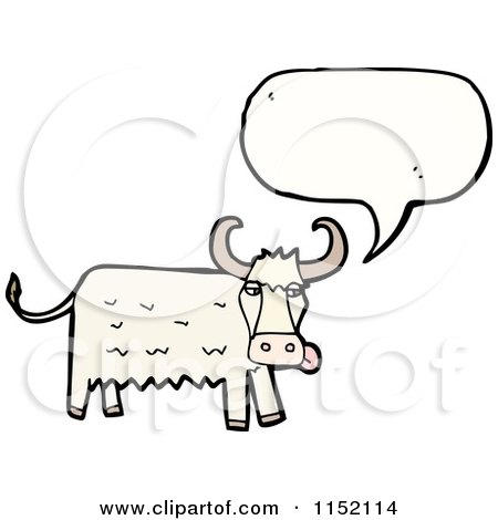 Cartoon of a Talking Cow - Royalty Free Vector Illustration by lineartestpilot