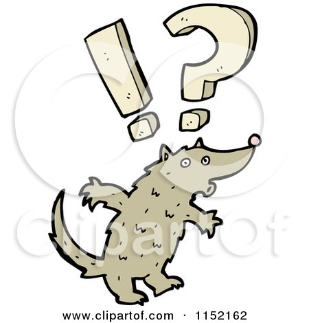 Cartoon of a Surprised Wolf - Royalty Free Vector Illustration by lineartestpilot