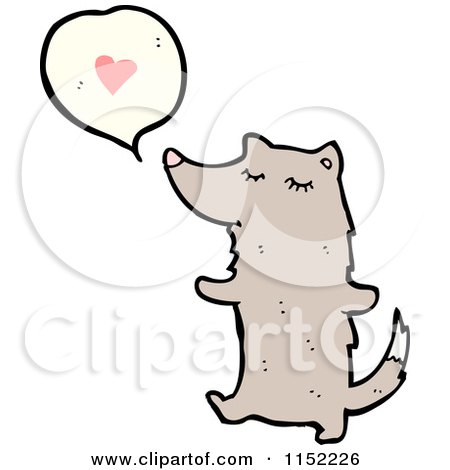 Cartoon of a Wolf Talking About Love - Royalty Free Vector Illustration by lineartestpilot