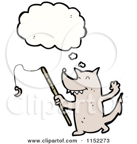 Cartoon of a Thinking Wolf - Royalty Free Vector Illustration by lineartestpilot