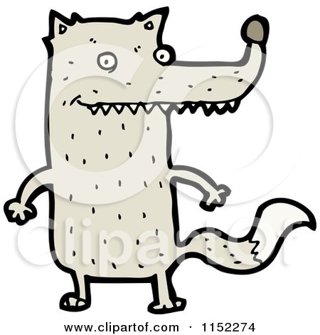 Cartoon of a Wolf - Royalty Free Vector Illustration by lineartestpilot