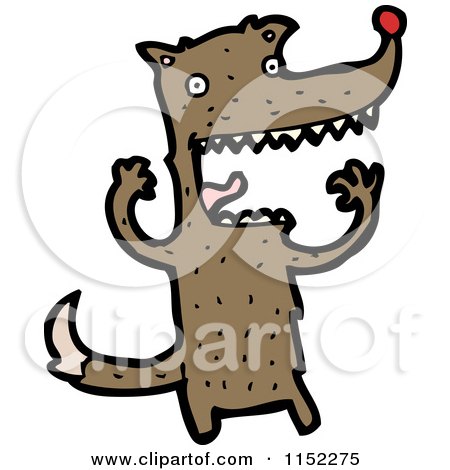 Cartoon of a Wolf - Royalty Free Vector Illustration by lineartestpilot