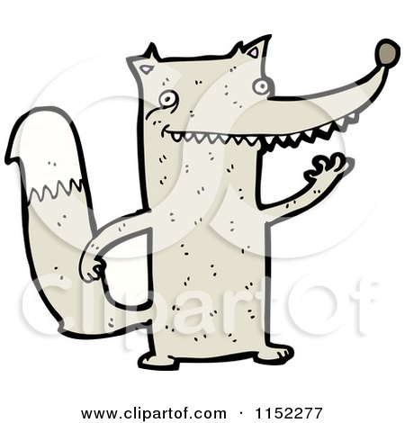 Cartoon of a Wolf - Royalty Free Vector Illustration by lineartestpilot