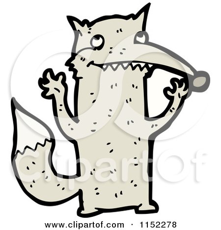 Cartoon of a Wolf - Royalty Free Vector Illustration by lineartestpilot