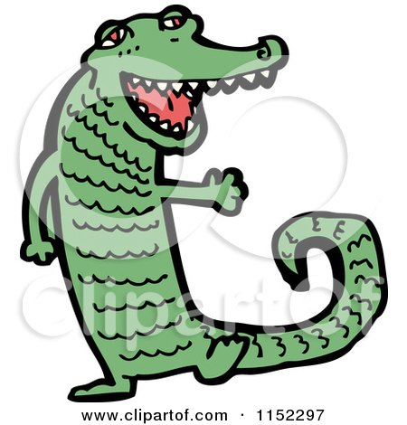 Cartoon of a Crocodile - Royalty Free Vector Illustration by lineartestpilot