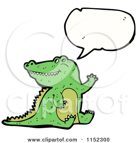 Cartoon of a Talking Crocodile - Royalty Free Vector Illustration by lineartestpilot