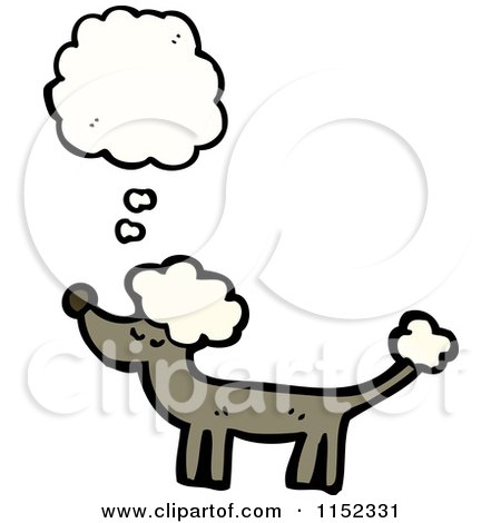 Cartoon of a Thinking Poodle - Royalty Free Vector Illustration by lineartestpilot