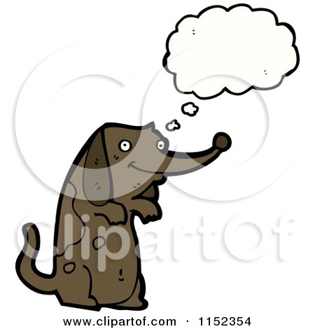 Cartoon of a Thinking Dog - Royalty Free Vector Illustration by lineartestpilot