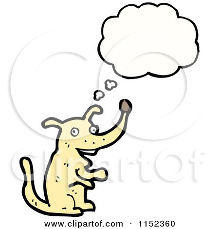 Cartoon of a Thinking Dog - Royalty Free Vector Illustration by lineartestpilot