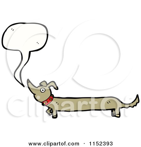 Cartoon of a Talking Dachshund Dog - Royalty Free Vector Illustration by lineartestpilot