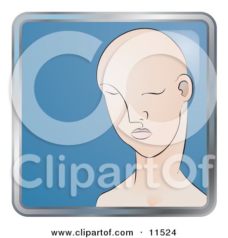 People Internet Messenger Avatar of a Bald Face Clipart Illustration by AtStockIllustration