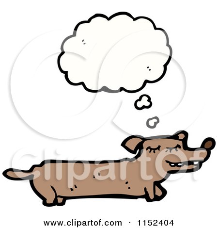 Cartoon of a Thinking Dachshund Dog - Royalty Free Vector Illustration by lineartestpilot