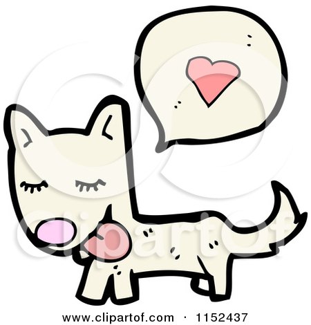 Cartoon of a Dog Talking About Love - Royalty Free Vector Illustration by lineartestpilot