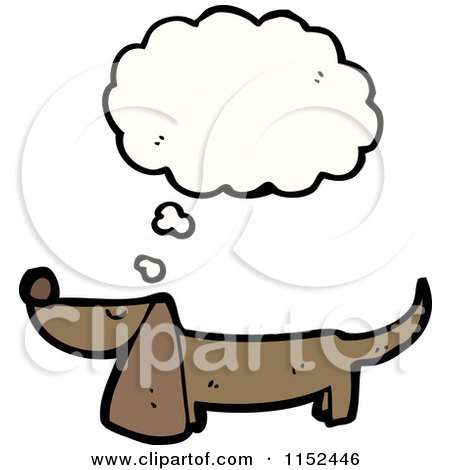 Cartoon of a Thinking Dachshund Dog - Royalty Free Vector Illustration by lineartestpilot