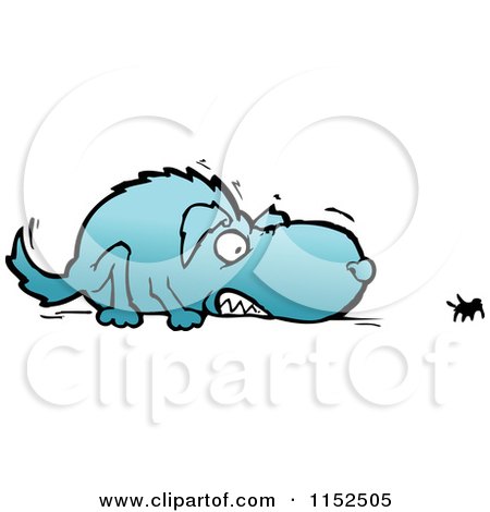 Cartoon of a Dog Watching a Bug| Royalty Free Vector Illustration by lineartestpilot