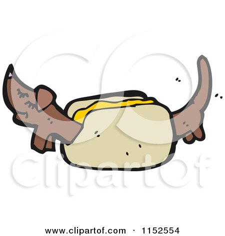 Cartoon of a Dachshund Dog in a Bun - Royalty Free Vector Illustration by lineartestpilot