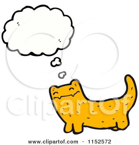 Cartoon of a Thinking Cat - Royalty Free Vector Illustration by lineartestpilot