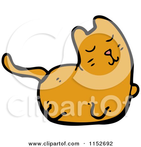 Cartoon of a Fat Ginger Cat - Royalty Free Vector Illustration by lineartestpilot