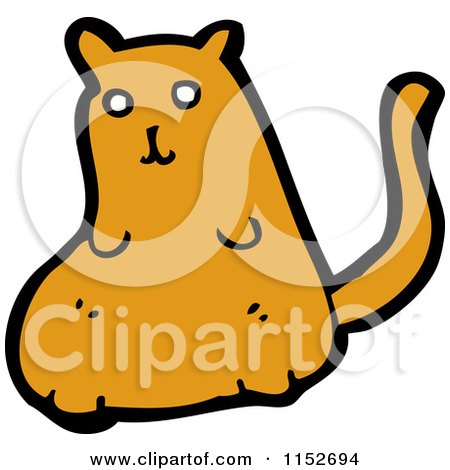 Cartoon of a Fat Ginger Cat - Royalty Free Vector Illustration by lineartestpilot