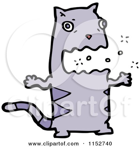 Cartoon of a Cat - Royalty Free Vector Illustration by lineartestpilot