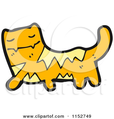 Cartoon of a Ginger Cat - Royalty Free Vector Illustration by lineartestpilot