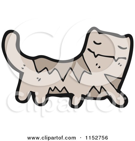 Cartoon of a Cat - Royalty Free Vector Illustration by lineartestpilot