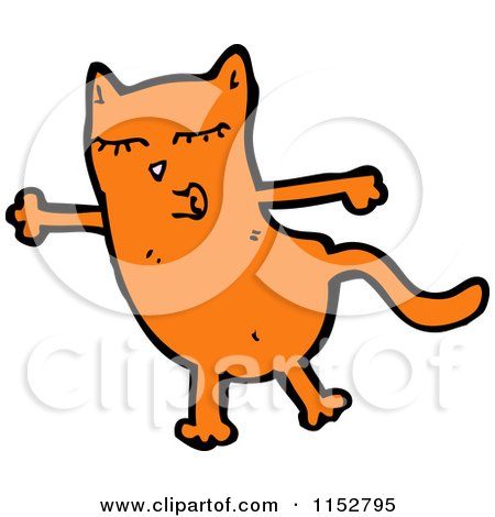 Cartoon of a Thinking Cat - Royalty Free Vector Illustration by lineartestpilot