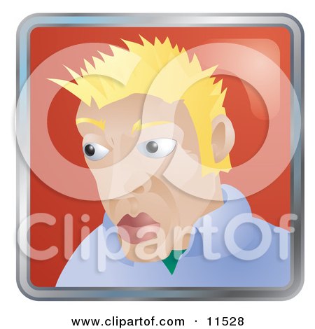 People Internet Messenger Avatar of a Blond Caucasian Man Clipart Illustration by AtStockIllustration
