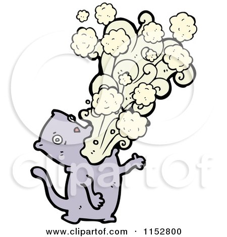 Cartoon of a Puking Cat - Royalty Free Vector Illustration by lineartestpilot