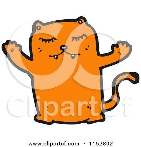 Cartoon of a Ginger Cat - Royalty Free Vector Illustration by lineartestpilot