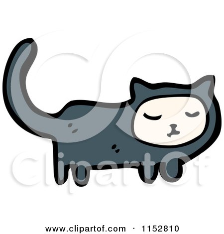 Cartoon of a Black Cat - Royalty Free Vector Illustration by lineartestpilot
