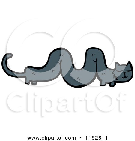Cartoon of a Black Cat - Royalty Free Vector Illustration by lineartestpilot