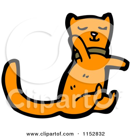 Cartoon of a Ginger Cat - Royalty Free Vector Illustration by lineartestpilot