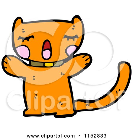 Cartoon of a Ginger Cat - Royalty Free Vector Illustration by lineartestpilot