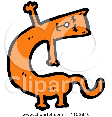 Cartoon of a Ginger Cat - Royalty Free Vector Illustration by lineartestpilot