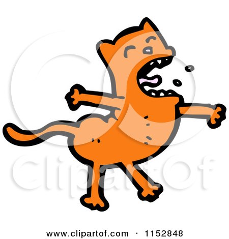 Cartoon of a Ginger Cat - Royalty Free Vector Illustration by lineartestpilot